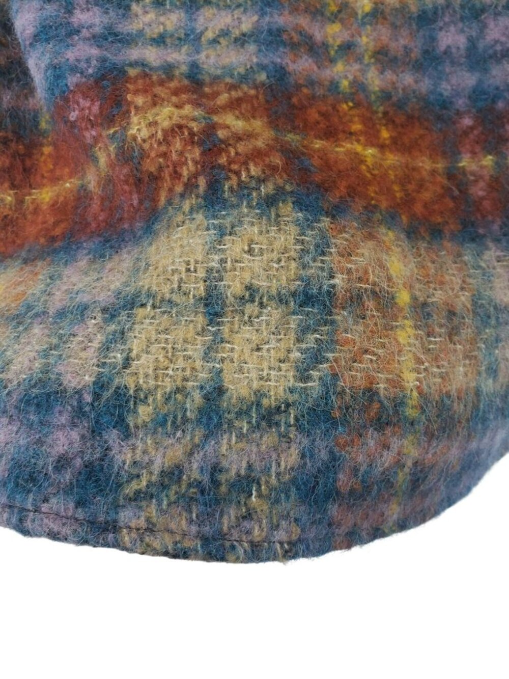 No. 6 Store Wilson Jacket Wool Blend Plaid Shacket Oversized Fuzzy Blue Purple - Picture 9 of 13